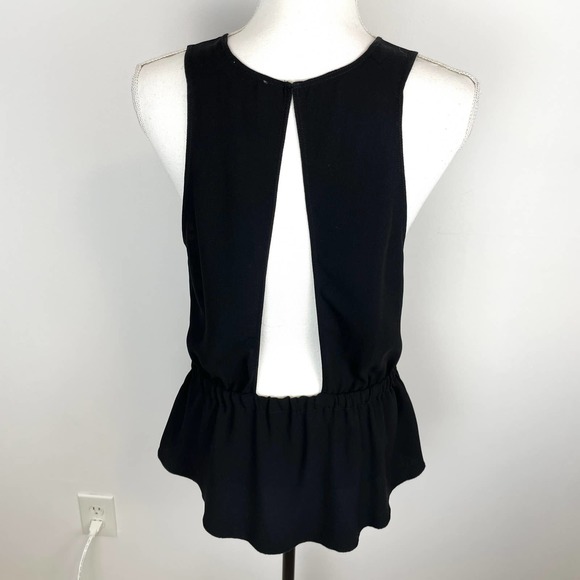 Aritzia Wilfred Sleeveless Peplum Open Back Top In Black Size Medium - Picture 6 of 13